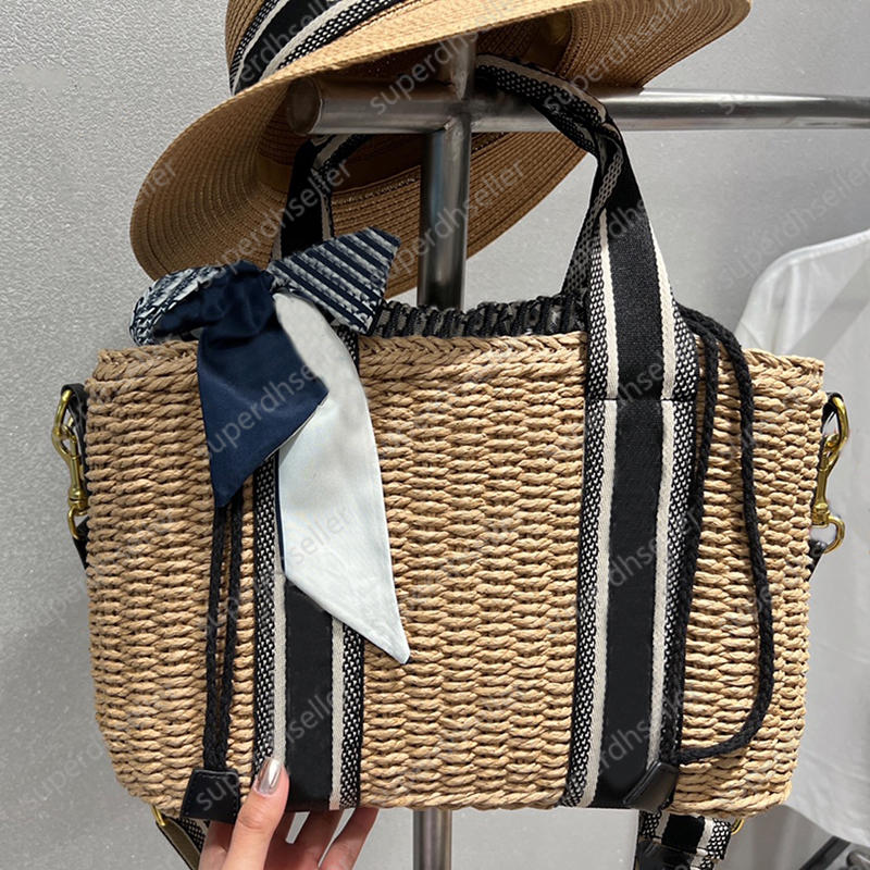 

High Quality Rattan Tote Handbag Designer Bag Wicker Woven Crossbody Beach Holiday Shoulder Bags Large Capacity Shopping Purse Modern Retro, Increase feight