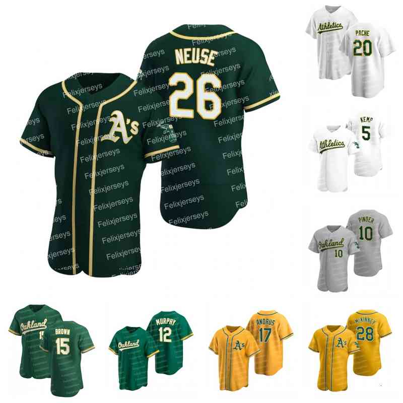 

26 Sheldon Neuse Baseball Jersey Sean Murphy Tony Kemp Cristian Pache Seth Brown Elvis Andrus Chad Pinder Billy McKinney Drew Jackson Nick 25piscotty, Women size s-xxl white