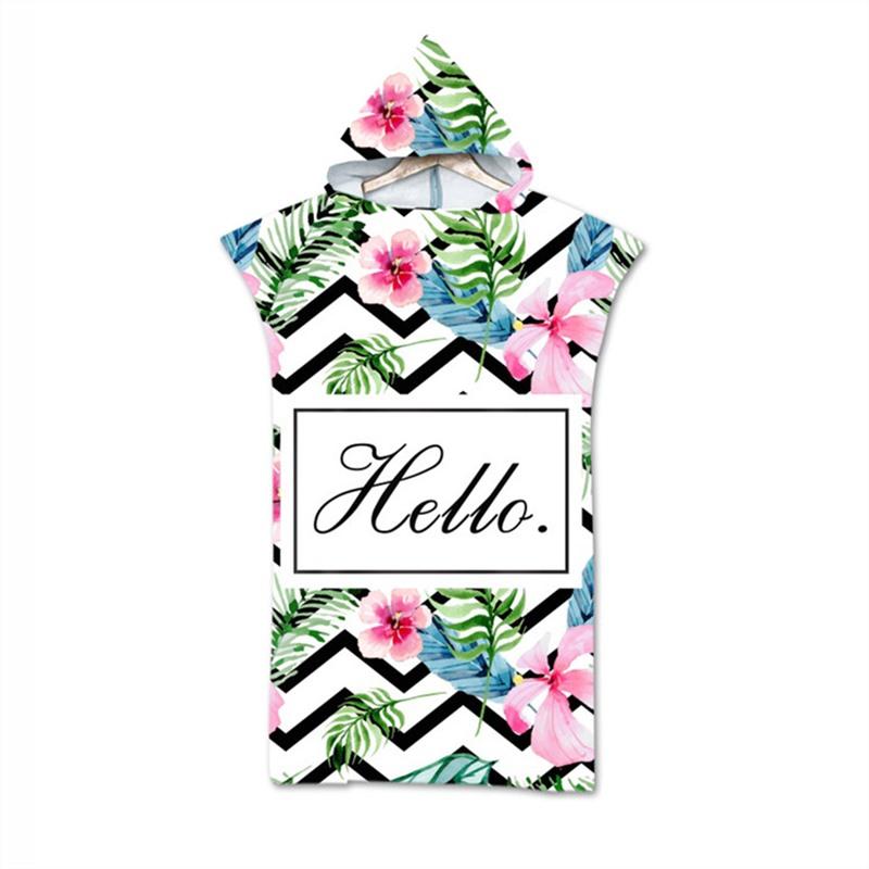 

Towel Summer Vacation Microfiber Hooded Bath Beach Changing Cloak Surf Swimming, Color3