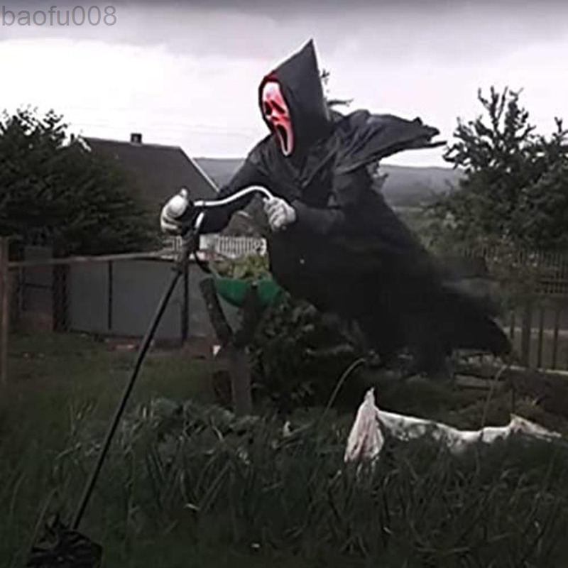 

Halloween Decoration 2022 Garden Ghostface Scarecrow Outdoor Hanging Scary Scream Ghost For Yard Decor L220809