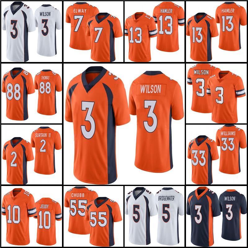 

3 Russell Wilson 2 Patrick Surtain II 33 Javonte Williams Football jersey 10 Jerry Jeudy Demaryius Thomas Justin Simmons John Elway Courtland Sutton Bradley Chubb, Women jersey