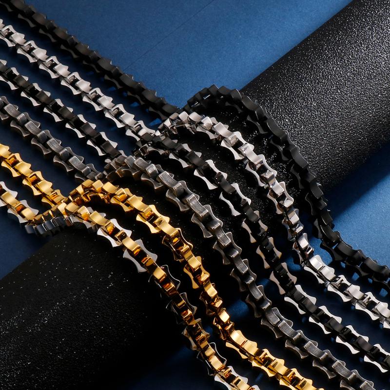 

Chains 10MM Thick Gold Black Stainless Steel Mens Necklaces 63CM 24.8" Long Heavy Metal Link Chain Necklace For Men Male Jewelry