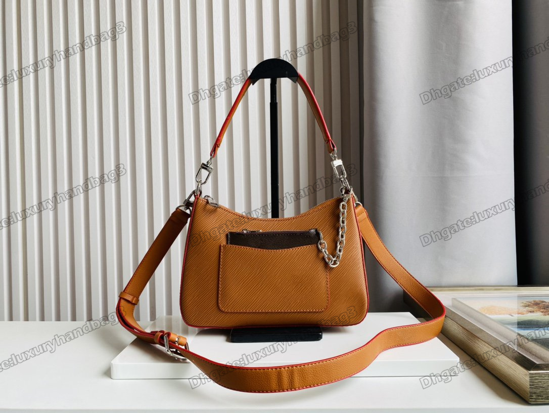 

Marelle handbag Womens Designer Trendy Chain Shoulder Bag Epi Grained Leather Luxurys Business Flap Designers Cross Body Message Bags With Pouch M80794