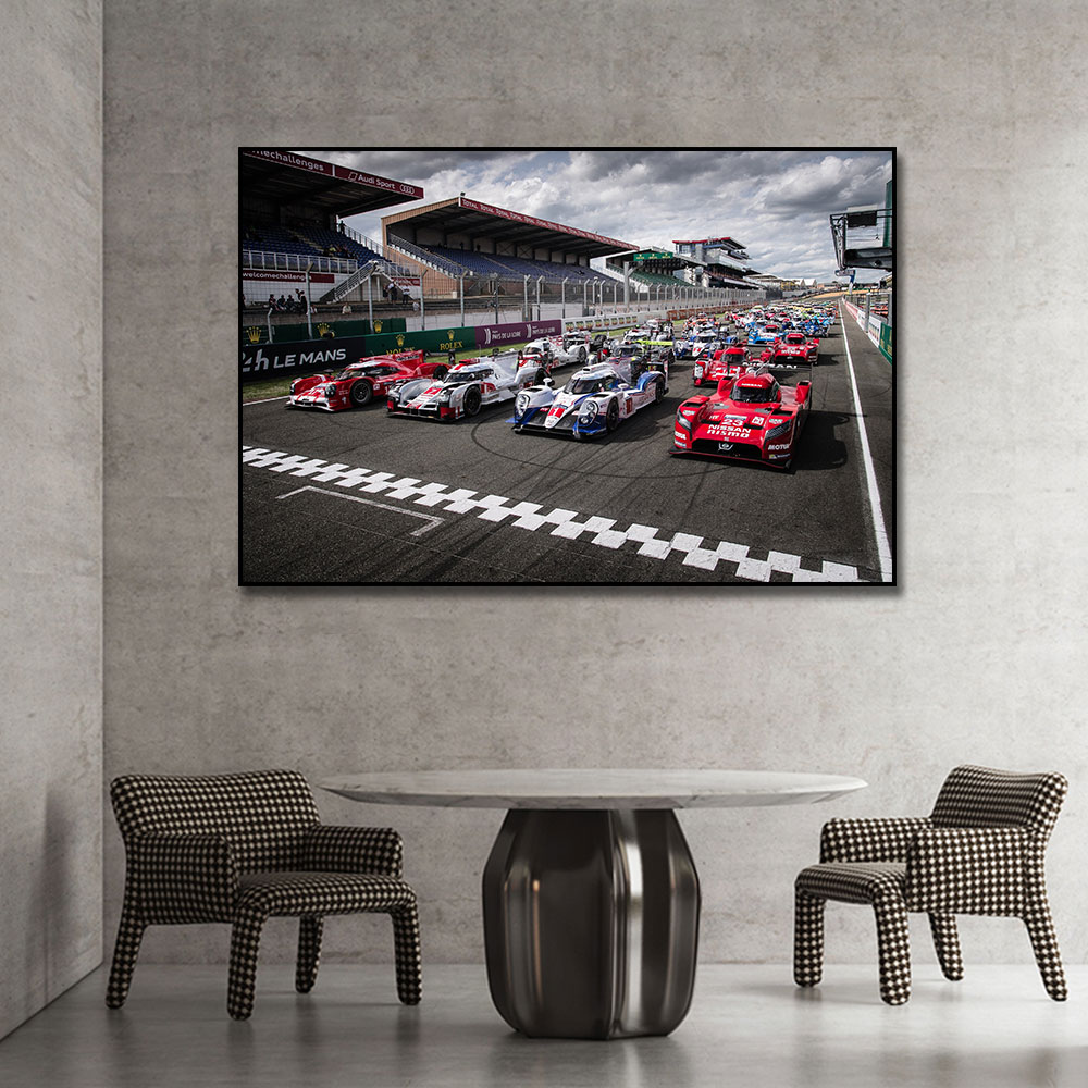 

24 Hours Of Le Mans Sport Racing Car Painting Print On Canvas Nordic Wall Art Picture For Living Noom Home Decoration Frameless
