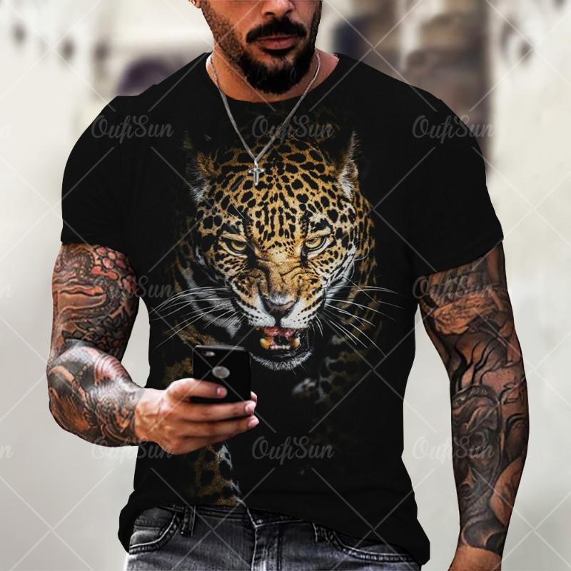 

Men's T-Shirts Lion Tiger Leopard Print 3D T Shirt Men Women Rock Hip Hop Harajuku Style Short Sleeve Tees Summer Oversized Breathable Cloth, Zm-123