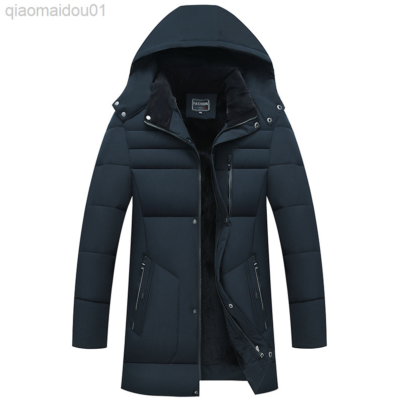 

Winter Parka Men-20 Grades Celsius Thicker Warm Men Coat Fleece Man Jackets Runaway Jaqueta masculina L220726, Navy blue