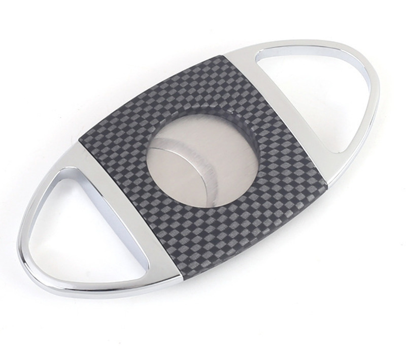 

Simple CIGAR CUTTER zinc alloy double edge cigar knife can print LOGO smoking accessories mixed color