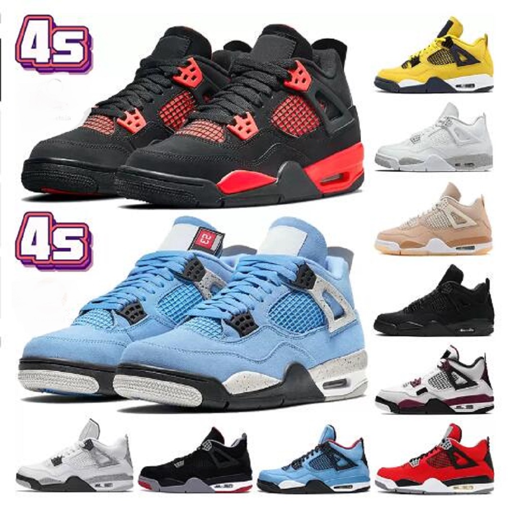 

Man mens 4s 1s Sneaker Basketball Shoes 1 4 Red Thunder University Blue Black Cat Cement 1s men women outdoor trainers sneakers, # 47