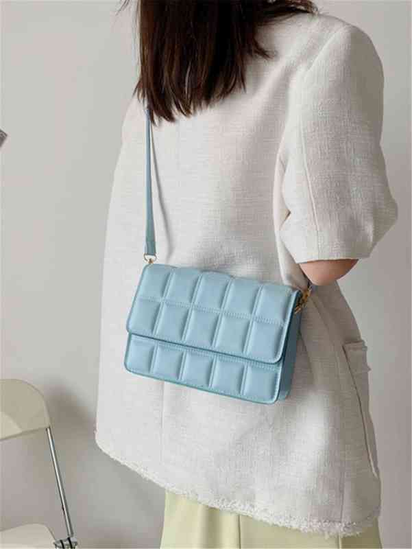 

Designer Bag Brand Fashion Dinner Luxury Shoulder Handbag Quilted Pattern Flap Square Superior Quality Genuine Shopping Wallet, Blue