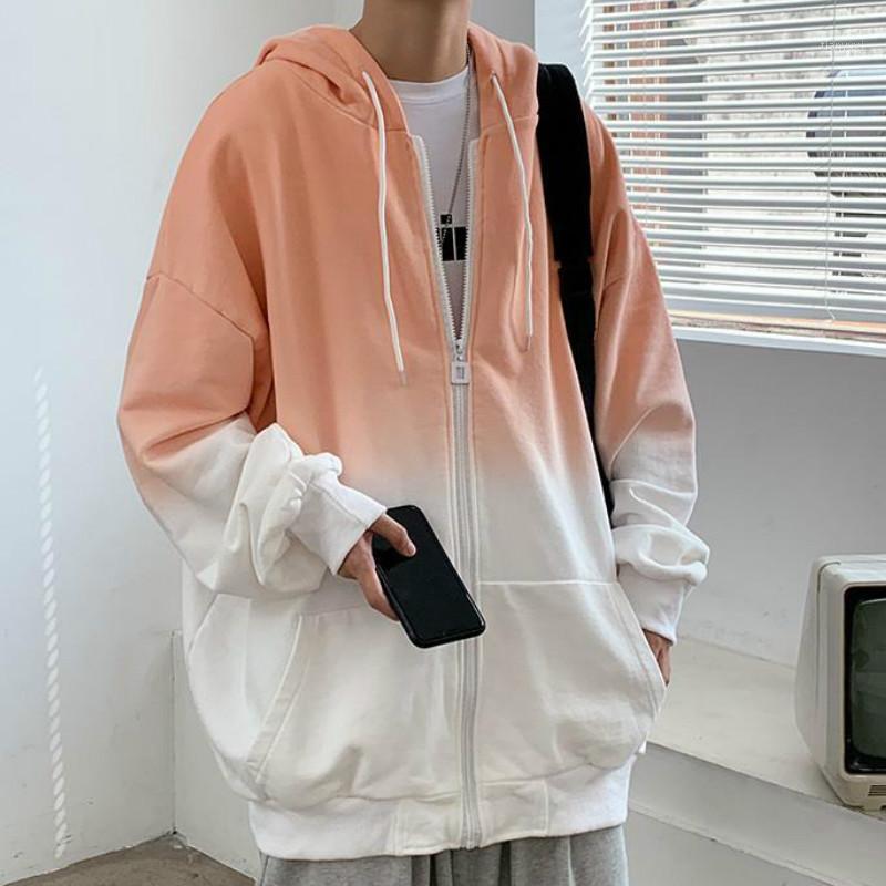 

Spring/Autumn Japanese Kawaii Cute Sweet Girl Sweatshirt Harajuku Preppy Punk Style Gradient Rainbow Color Couple Tender Hoodie Women's Hood, Plush