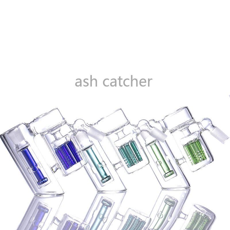 

6 tree Ash catcher 14mm 18mm joint hookahs ashcatcher 45 degree angle colorful for Water Glass rigs bong pipes