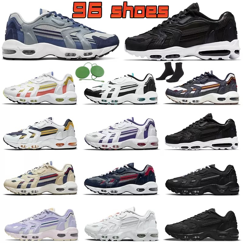 

With Sock Tag 96 II 96s mens womens running shoes Triple Black White Beach Ashen Blue Slate Blackened Blue Summer Pastels men women trainers sports sneakers, 96 shoe (5)36-40