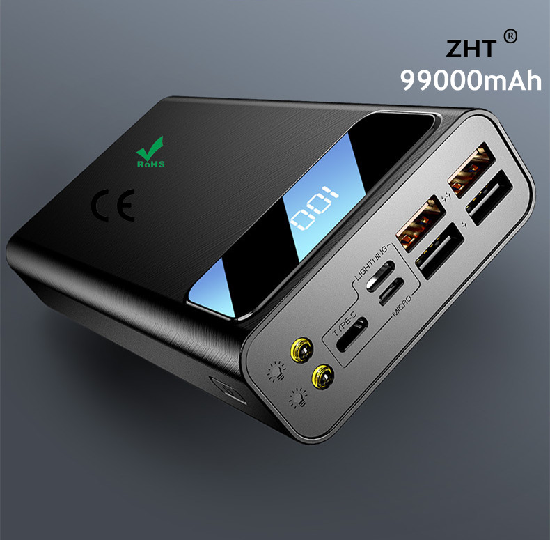 

Cell Phone Power Banks NEW 99000mAh ZHT 10W 2A Power Bank Portable Charging Poverbank Mobile Phone External Battery