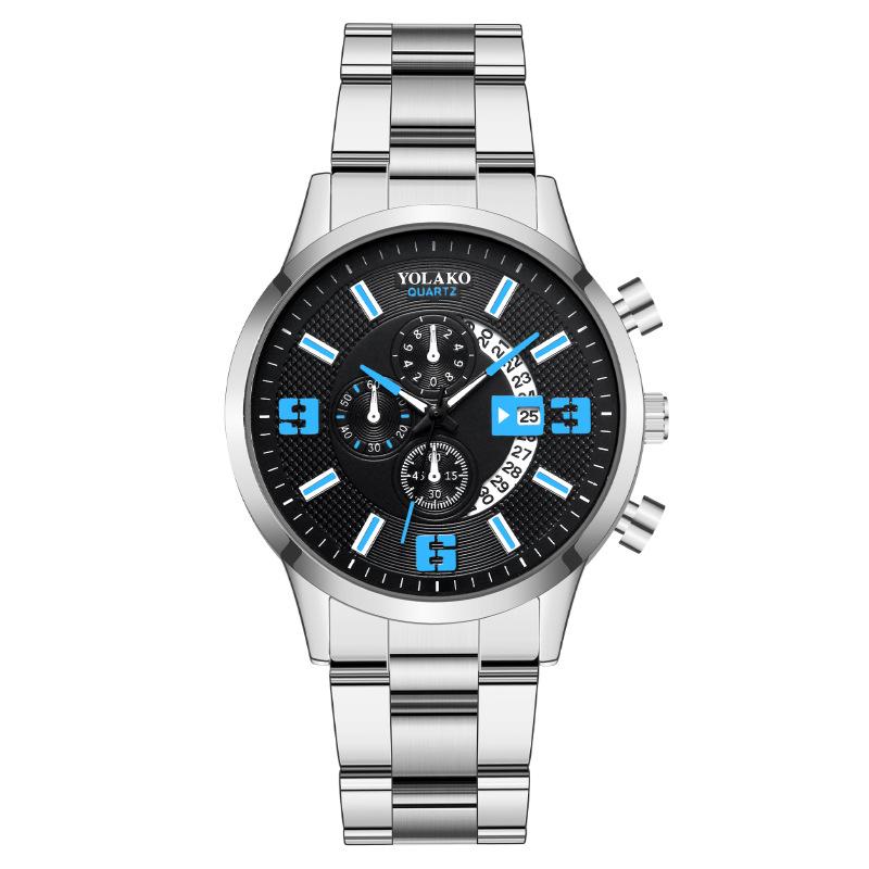 

Wristwatches Top Brand Fashion Sports Quartz Watches Luxury Black Gold Stainless Steel Watch Male Waterproof Wrist For Men Reloj Hombre, Black white