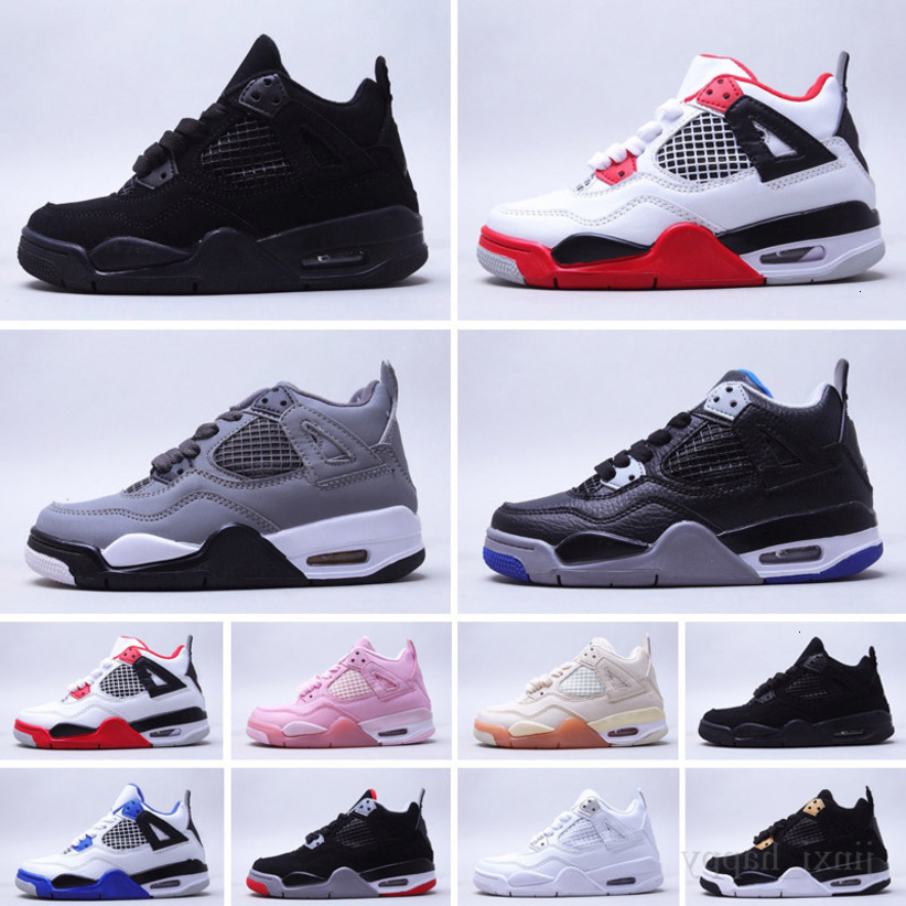 

Top Quality Jordns White Oreo 4s Kids Jumpman Baketball Shoes Lightning 2022 Rasta Lemon Venom Alternate Pure Money Big Boys Girls Toddler Fire Red Sneakers, Color 10