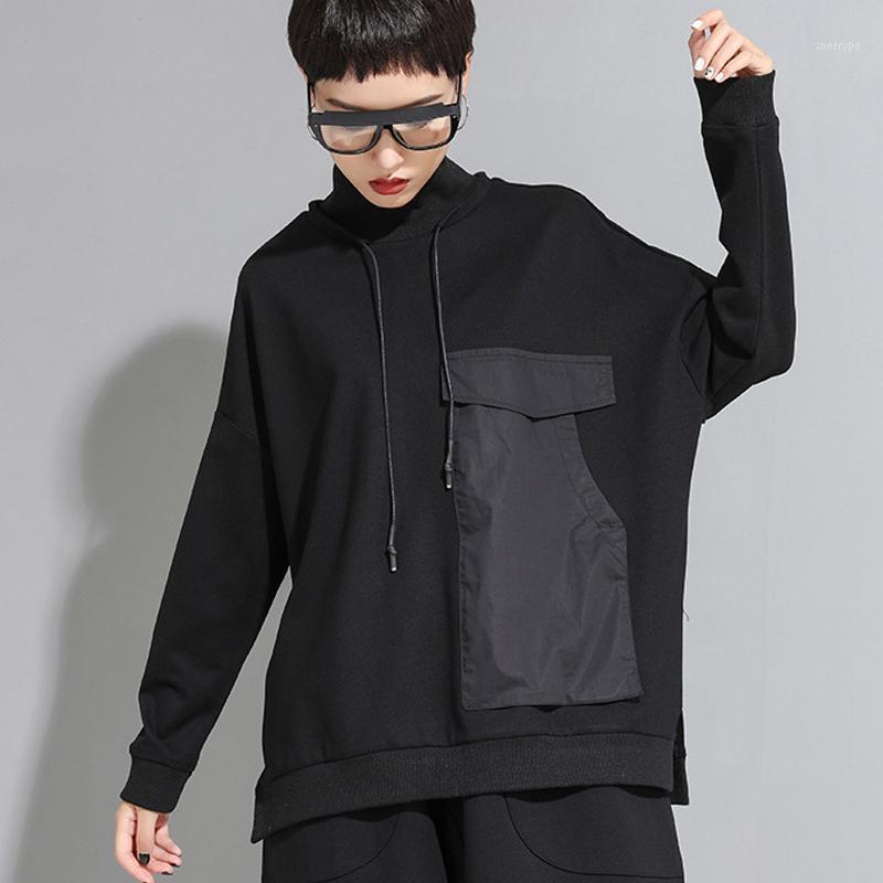 

Women's Blouses & Shirts FairyNatural Fashion European Style Women Spring Autumn Sweatshirts Ladies Hoodies Casual Punk Turtleneck Clothing, Black