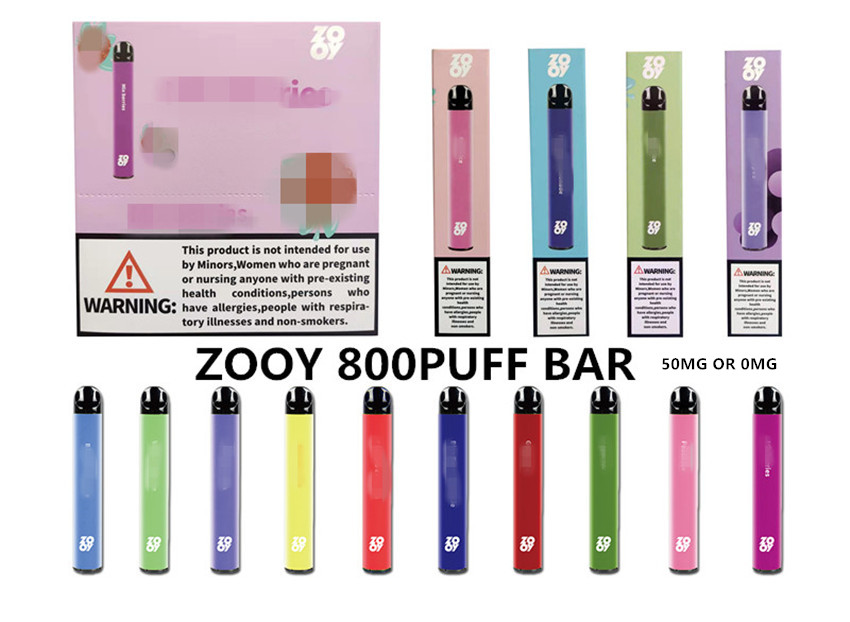 

Original ZOOY 800Puffs Plus BAR Disposable Prefilled Vape Pens E Cigarettes 3ml Device Pods 800Puffs Stater Kits 0MG/50MG