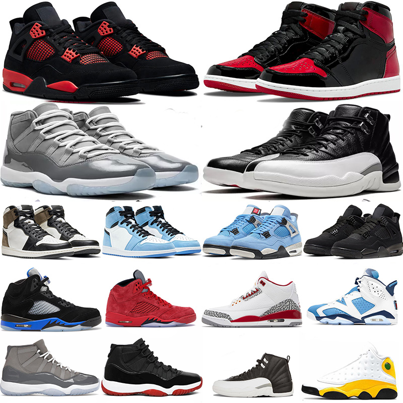 

Jumpman 4 4s Basketball Shoes Red Thunder 1 1s Bred Patient 5s Racer Blue 6S UNC 11s Cool Grey Concord 12s playoffs 13s Universite Gold Sports Sneakers, 27