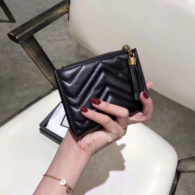 2022 New Luxury Designers Lady Fashion classic Plain Wallet Stripes Handbags Thread Card Holders Letter Cover Clutch Bags Multifunction mini bag Coi