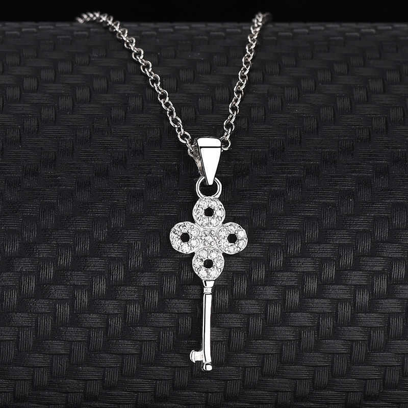 S925 Sterling Silver Four Leaf and Three Wrench Necklace, Women's Chain, Temperament Pendant, Jewelry-image-747303309