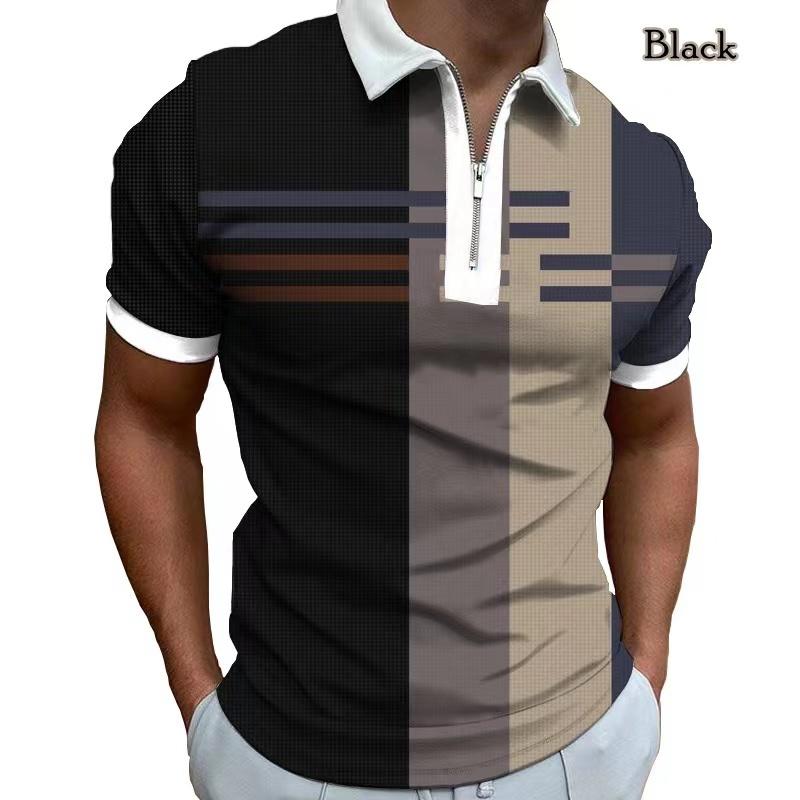 

Men' Polos Top Summer Men' Shirt Short Sleeve Polyester Casual Lapel Zipper Solid Collar Fashion ClothingMen' Men'sMen, Chj-xwcj-dw43