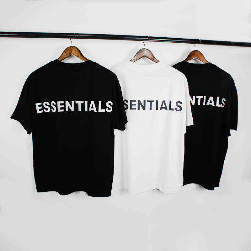 Fashion Essentials Designer Couples t shirts Fog High Street Feel Double Thread Short Sleeve 3m Reflective Letter Men's and Women's Loo