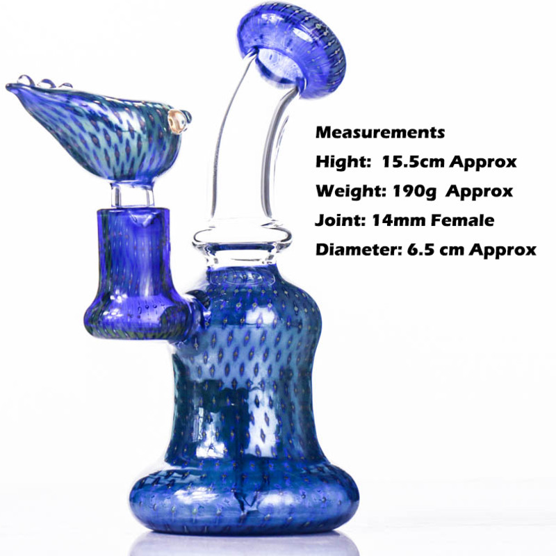 

5.9 Inches Glass Water Bongs 6" Dab Rig Especial Process Peacock Green and Leopard Spots with Same Style Bowl 4mm Quartz Banger Little Bong