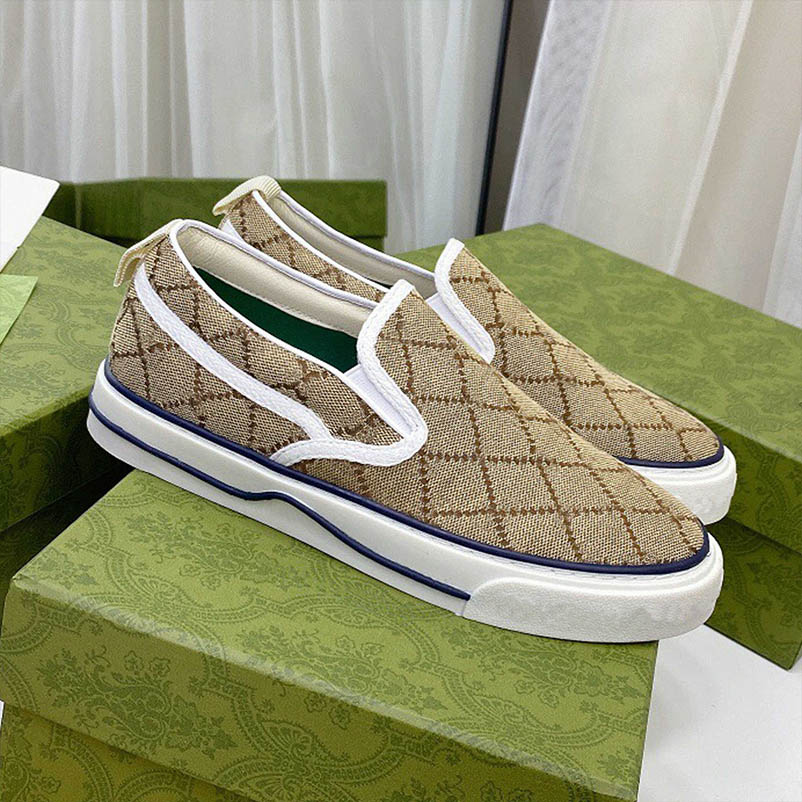 

2021 SSDesigners Sneaker Canvas Shoe Beige Blue Washed Jacquard Denim Women Men Shoes Rubber Sole Embroidered Vintage shoes Dust bag with box 35-45, #6