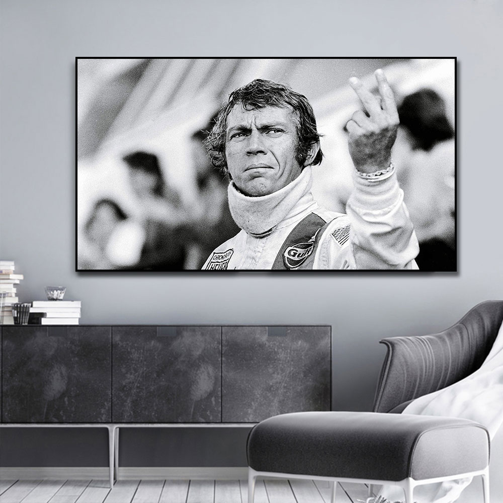 

Le Man Movie Srtar Car Poster Print On Canvas Painting Nordic Poster Wall Art Picture For Living Noom Home Decoration