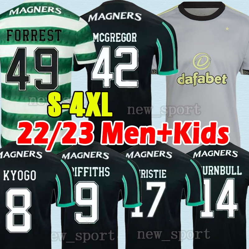 

XXXL 4XL 22 23 Celtic soccer jerseys EDOUARD BROWN DUFFY TAYLOR CHRISTIE fans player version jersey 2021 2022 Home away Men add Kids sets football shirt top, 22 23 3rd