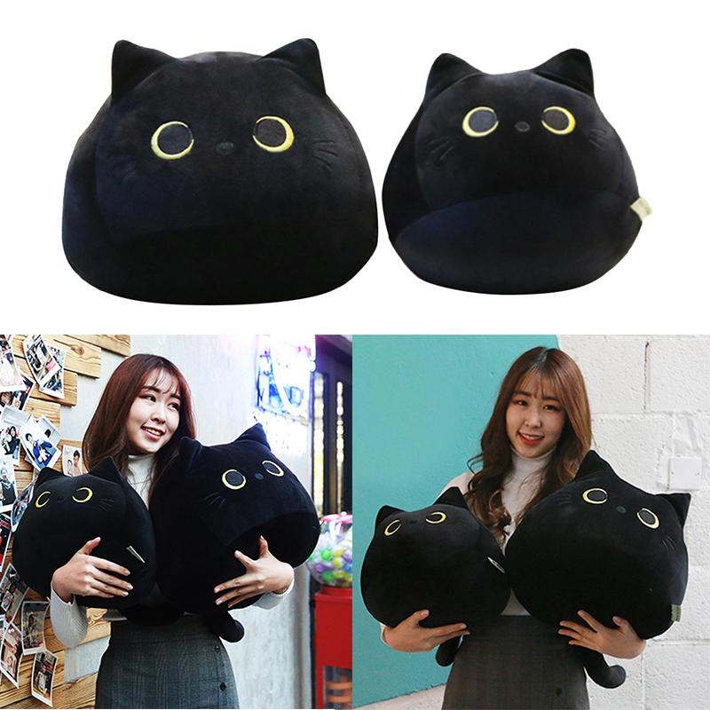 

Cushion/Decorative Pillow 40/55cm Cat Shaped Soft Plush Pillows Lovely Cartoon Animal Stuffed Toys Cute Black Doll Girls Valentine Day Gifts, 40cm no small cat
