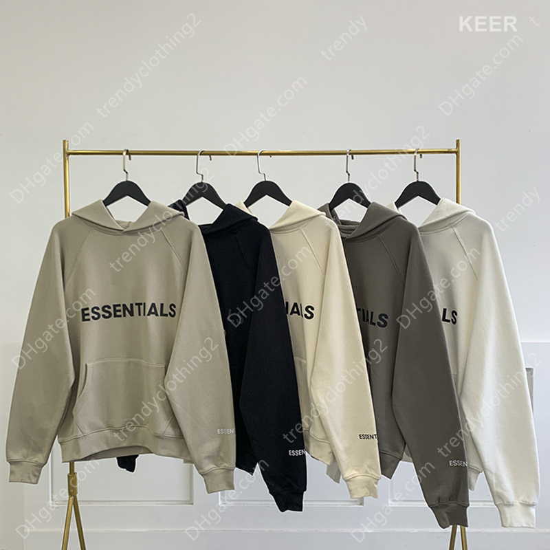 Essentials Sweats à capuche Men Sweatshirt Lettres réfléchissantes Imprimée en molleton à sweat à sweat surdimension