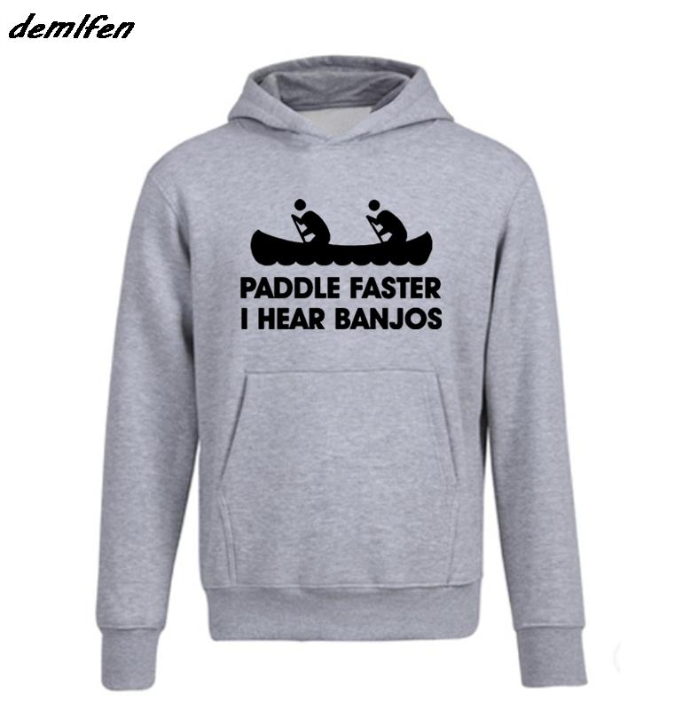 

Men's Hoodies & Sweatshirts Paddle Faster I Hear Banjos Movie Novelty Sarcastic Men Very Funny Hoodie Fashion Fleece Hoody Sweatshirt Hip Ho, Black