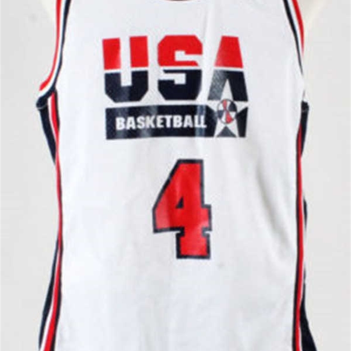 

Sjzl98 Men's 1994 Team USA #4 Joe Dumars white bule Retro throwback basketball jersey Stitched any Number and name