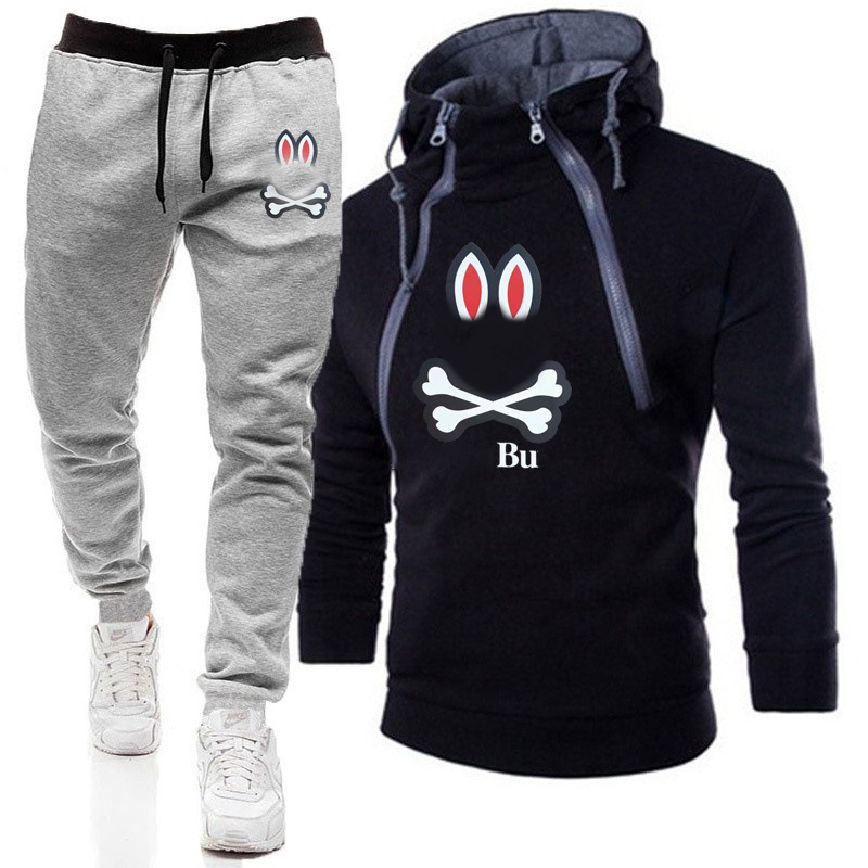 

Men's Tracksuits Hoodies Set Designer Casual Fashion Sweatshirts Autumn Winter leisure Psycho Skeleton rabbit Print Cotton mens Hoodie and trousers set S, Extra not product