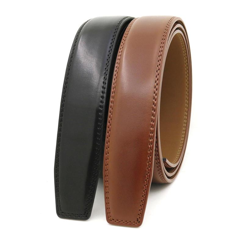 

Belts 120cm Leather Belt No Buckle Waistband Replacement Dress High Quality Strap For Jeans Trousers MenBelts, Brown