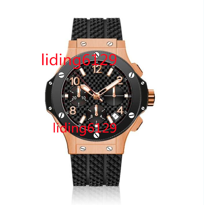 

2023 men's luxury automatic mechanical heuer watch Brazil brand BIG black stainless steel case rubber strap six-hand multi-function BANG WATCHES