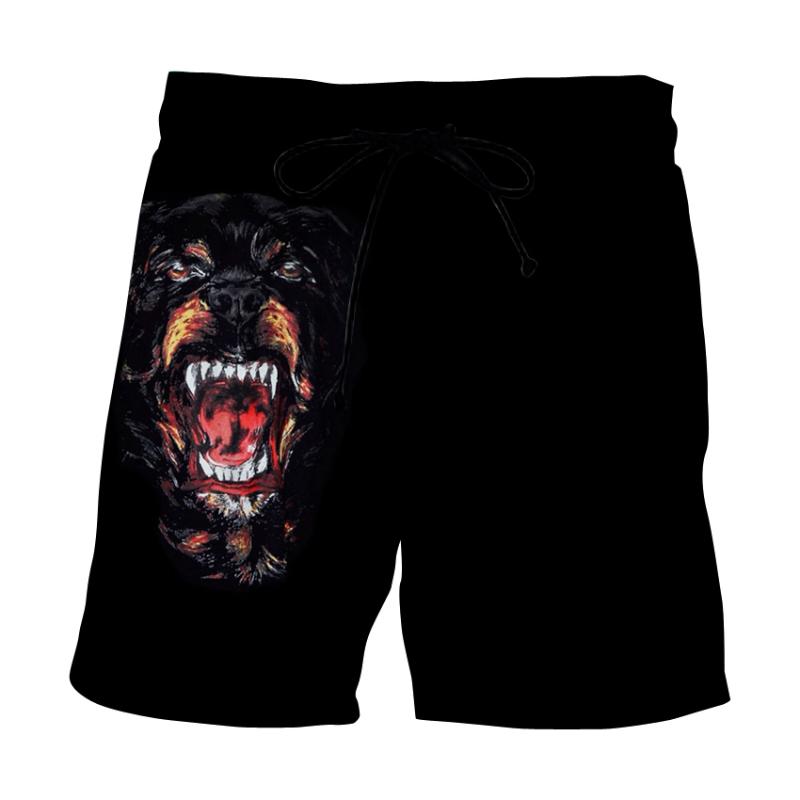 

Men' Shorts Men Summer Funny Dog Head Casual 3d Printed Quick Drying Board Elastic Waist Drawstring Short Pants, Dk-51