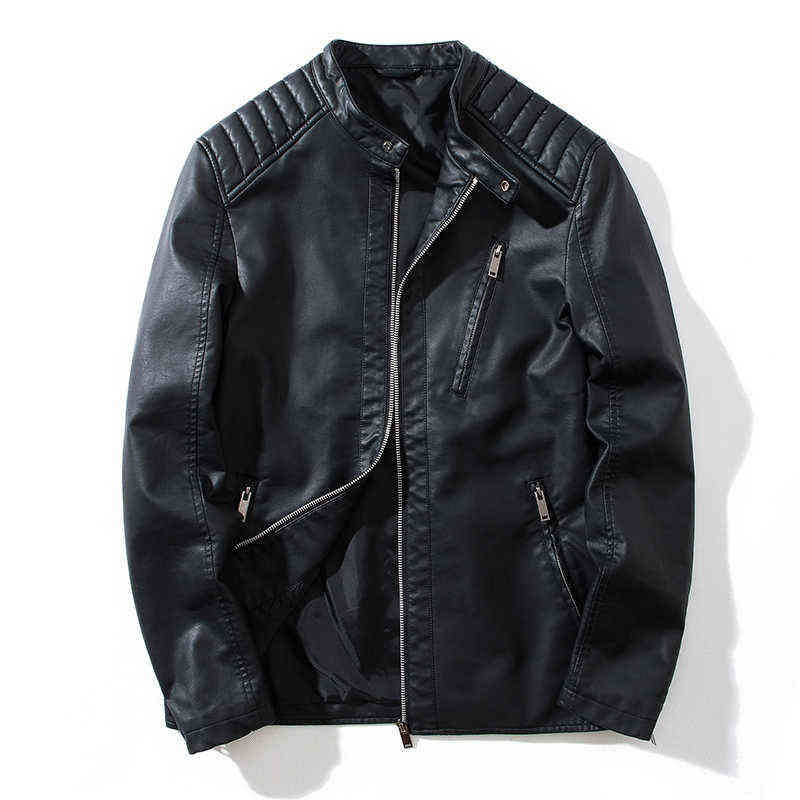 

Leather Jacket Slim Solid Color Men Fur Coat Motorcycle PU Casual Slim Fit Outwear Male Black Clothing Plus Size -5XL GA541 T220728