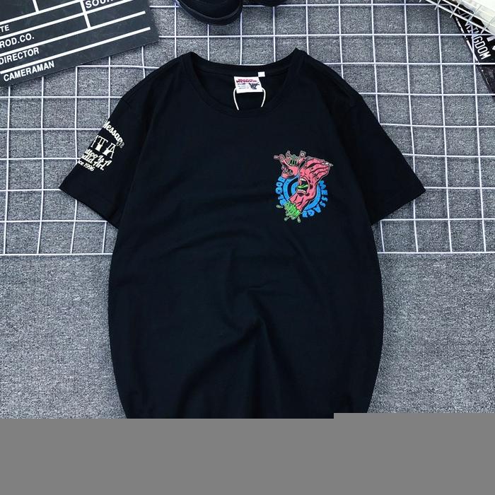 

Men's T-Shirts Japanese Devil Tattoo T-shirt Mens Casual Hand Print Short Sleeve Hip Hop Loose Cotton Tops Tee ShirtMen's, Black