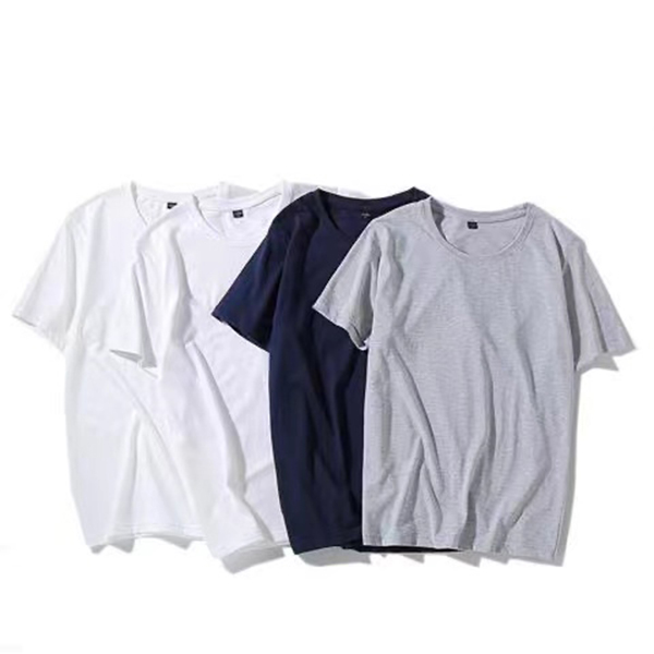 round neck solid color T shirt summer cotton bottoming short sleeved mens and womens half-sleevedH4fv2