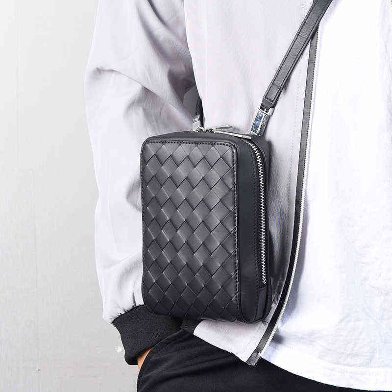 

Crossbody Bags Shoulder Mobile Phone Bag Mini Small Size Men's Purse Genuine Leather Design Handbager Cross Body Clutch Male, Navy blue