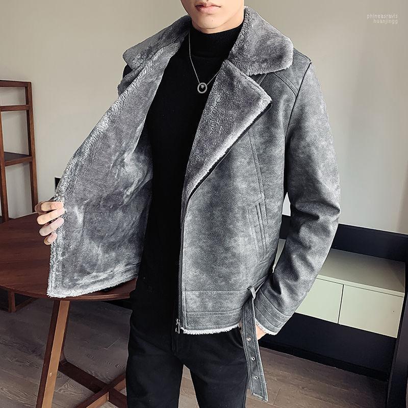 

Men's Down & Parkas Cotton-padded Clothes 2022 Autumn-winter Style Plus Velvet Leather Casual Youth Wear Phin22, Black