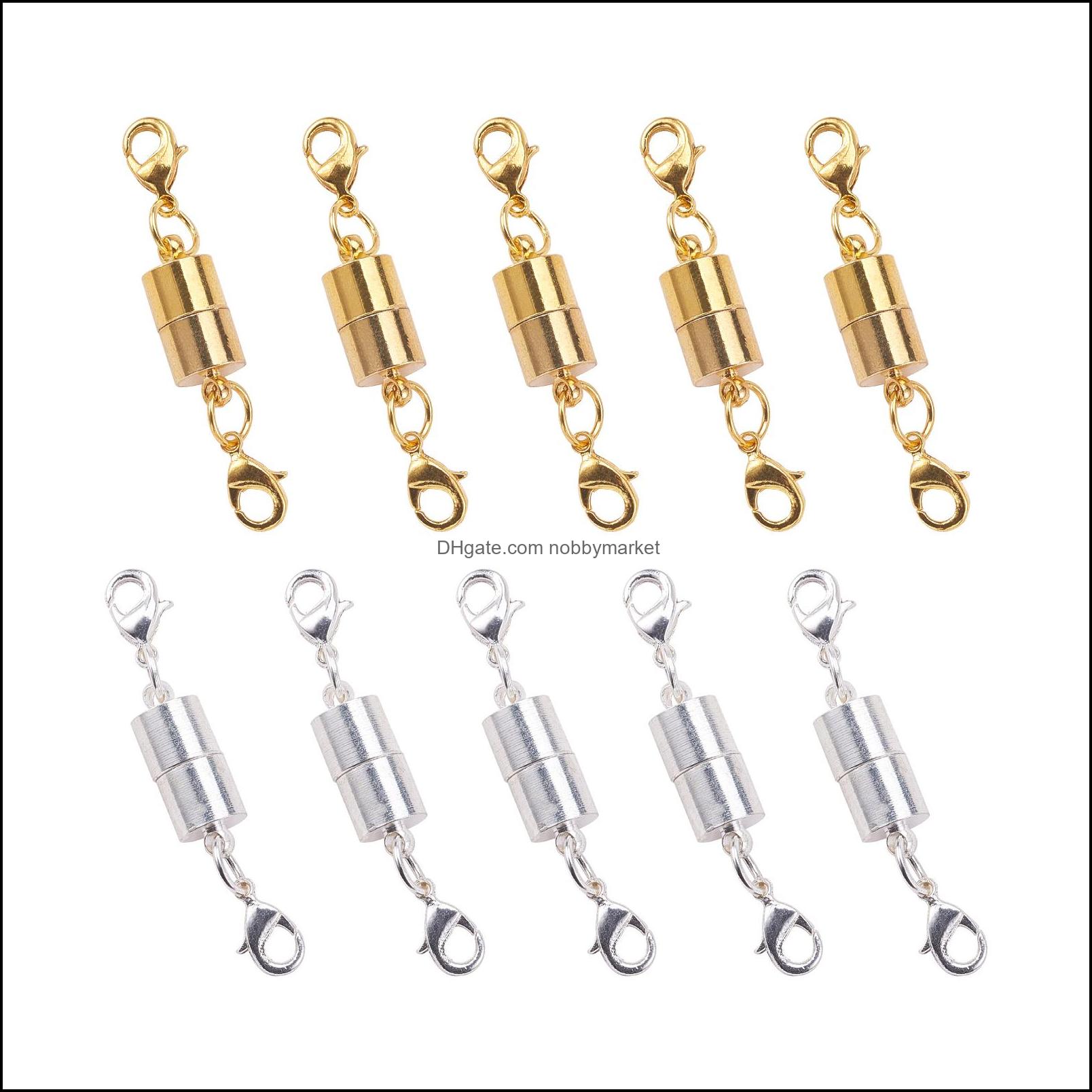 

10Pcs Metal Brass Magnetic Clasps With Lobster Claw Bracelets Necklaces Connectors For Diy Jewelry Making Findings Drop Delivery 2021 Other