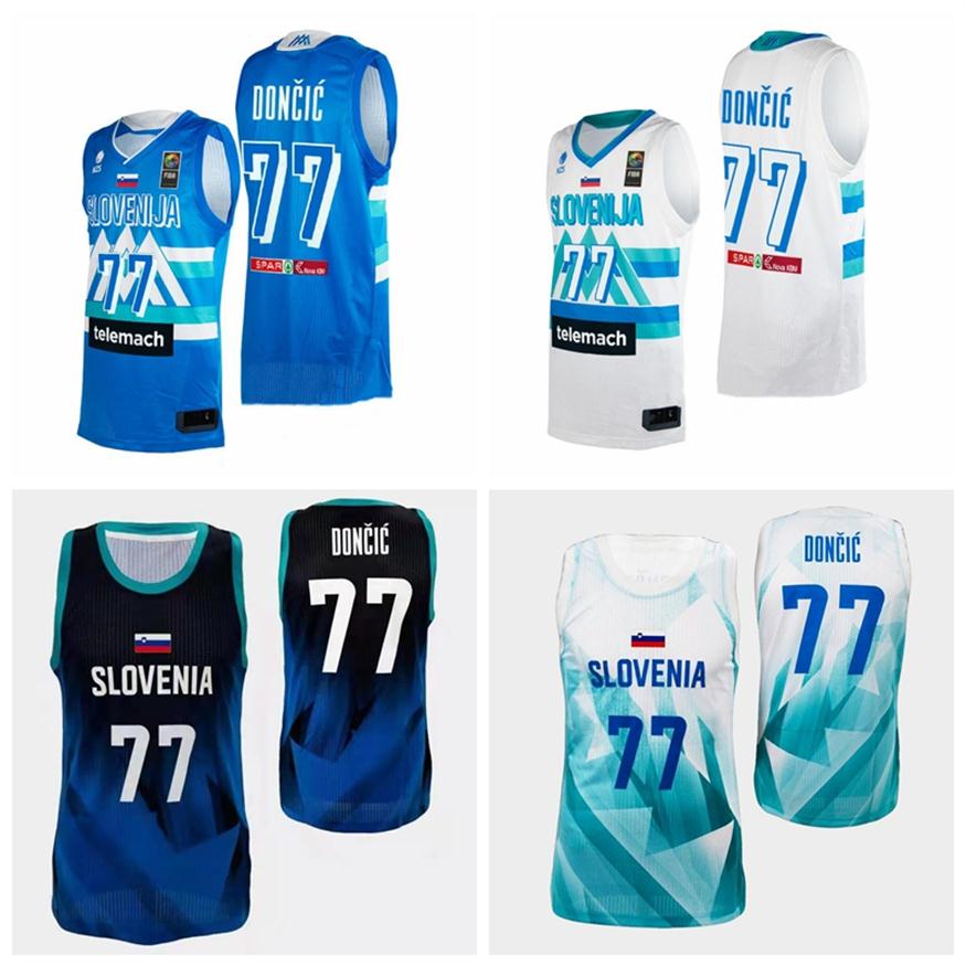 

2021 Tokyo''Olympics''Slovenia''Basketball Luka Doncic #77 jersey Blue White S-3XL227S