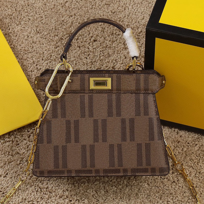 

Peekaboo handbag Genuine leather shoulder bag crossbody purse Medium size Classic style Adjustable shoulder strap, Box