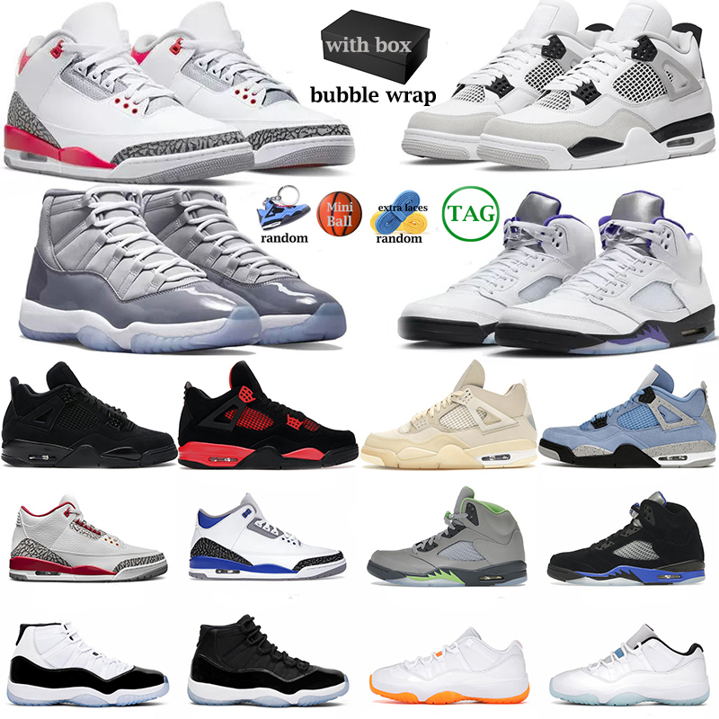 

3 4 5 11 basketball shoes men women fire red racer blue Military black unc red thunder concord green bean cool grey bred space jam jordens 3s 4s 5s 11s sports sneakers 36-47