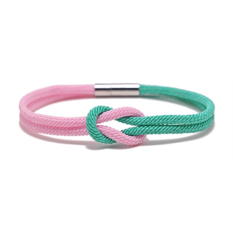 

Charm Bracelets 1PC Concentric Knot Milan Rope Bracelet For Men Women Stainless Stell Silder Buckle Attractive Couple Lovers Jewelry