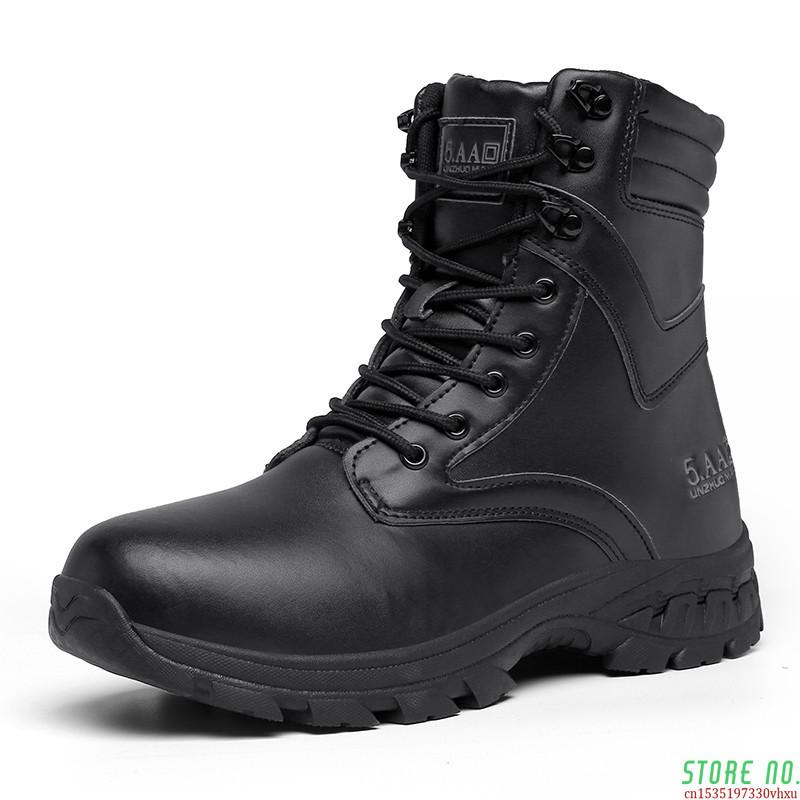 

Boots Black Military Ankle Men Work Shoes Casual 2022 Snow Hunting Tactical Waterproof Leather Lace Up Botas Militares Bot, Khaki boots men