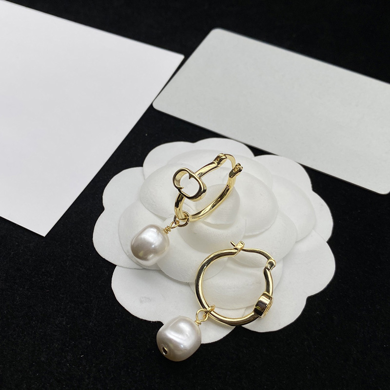 Les bijoux de créateurs de perles luxurys boucles d'oreilles pour femmes fashion hoops aiment oreilles gold gas